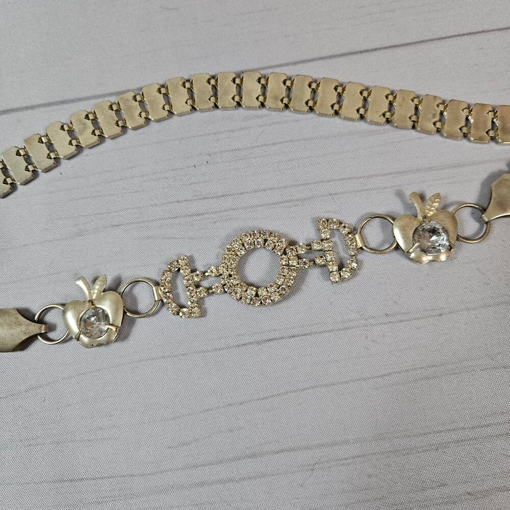 Euro Waist Chain Belt Y2k Silver Metal Link Adjustable - Picture 2 of 4